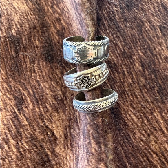 Harley-Davidson Jewelry - Harley-Davidson Silver Adjustable Toe Ring Trio